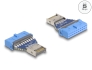 67129 Delock Adaptateur de tête USB 5 Gbps à broches femelles en USB Type-E clé A mâle interne