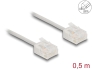 80757 Delock RJ45 Network Cable Cat.6 UTP Ultra Slim 0.5 m grey with short plugs