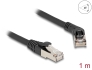 80489 Delock RJ45 Network Cable Cat.6A S/FTP plug 45° right angled to plug straight 1 m black