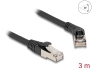 80498 Delock RJ45 Network Cable Cat.6A S/FTP plug 45° right angled to plug straight 3 m black