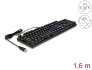 12115 Delock Mechaniczna klawiatura do gier USB, przewodowa, czarna, o długości 1,6 m, z podświetleniem RGB