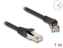 80637 Delock RJ45 Network Cable Cat.8.1 S/FTP plug 45° right angled to plug straight up to 40 Gbps 1 m black