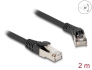 80639 Delock RJ45 Network Cable Cat.8.1 S/FTP plug 45° right angled to plug straight up to 40 Gbps 2 m black