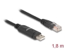 64304 Delock Adapter USB 2.0 A-típusú csatlakozó - 1 x soros RS-232 RJ45 csatlakozó 1,8 m fekete