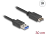 85449 Delock USB 10 Gbps kábel E-típusú A kulcsos USB 20 tűs apa – A-típusú USB apa 30 cm