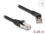 80487 Delock RJ45 Network Cable Cat.6A S/FTP plug 45° right angled to plug straight 0.25 m black
