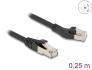 80734 Delock RJ45 Network Cable Cat.8.1 S/FTP plug 45° left angled to plug straight up to 40 Gbps 0.25 m black