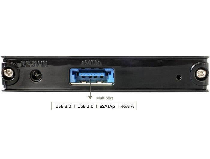 Delock Products 42488 Delock 2.5″ External Enclosure SATA HDD > Multiport USB 3.0 + eSATAp
