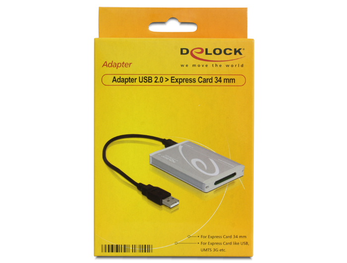 Syndicate analog Asien Delock Products 61714 Delock Adapter USB 2.0 > Express Card 34 mm