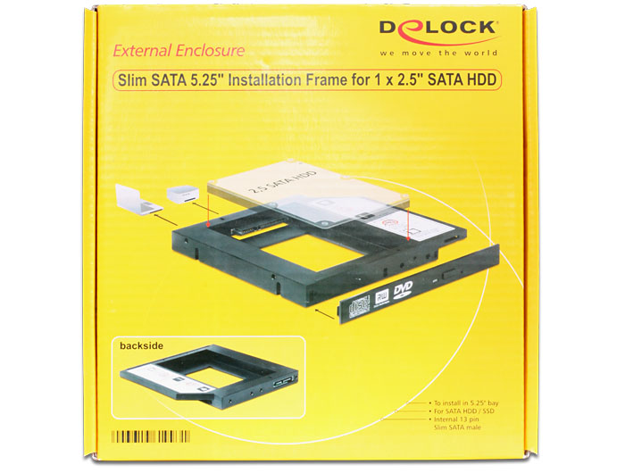 Delock Esterno Alloggiamento per 5.25 ′ ′ Slot-IN Slim SATA 9.5/12.7mm a 