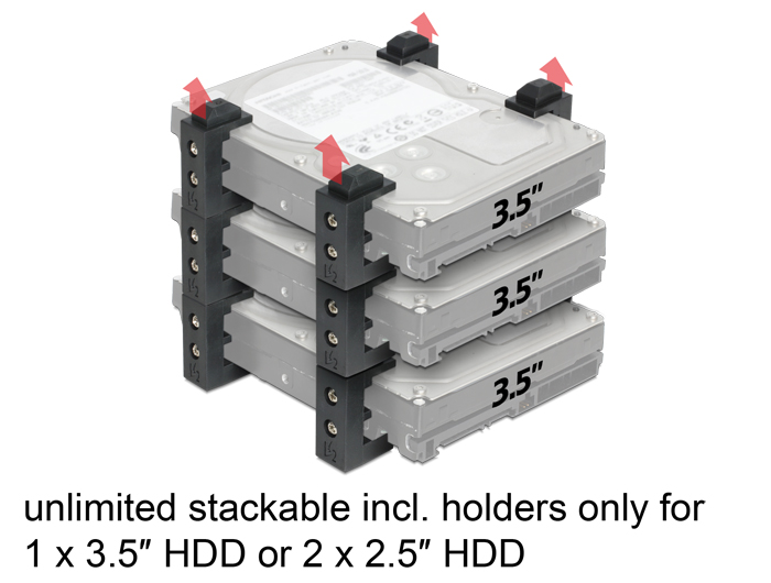 forslag udledning person Delock Products 18202 Delock Holder for 2.5″ or 3.5″ HDDs stackable