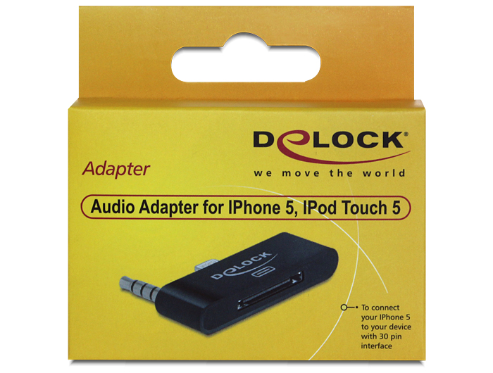Delock Products 65493 Delock Audio Adapter 8 pin male + stereo plug > 30  pin female for IPhone 5, IPod Touch 5