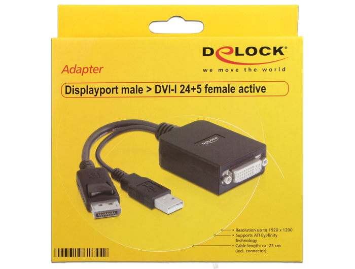 Adaptateur DELOCK Displayport 1.1 vers VGA HDMI DVI - infinytech