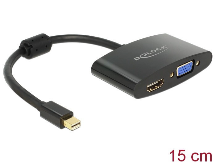 Delock Products 65553 Delock Adapter mini DisplayPort male > HDMI / VGA  female black