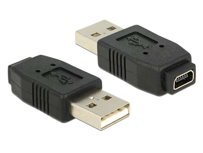 AD-U12 USB 2.0 Mini-5 Pin Female to USB A Male Adapter 