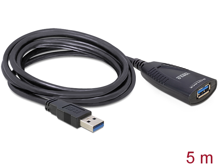 tuberkulose brændstof Kong Lear Delock Products 83089 Delock Cable USB 3.0 Extension, active 5 m