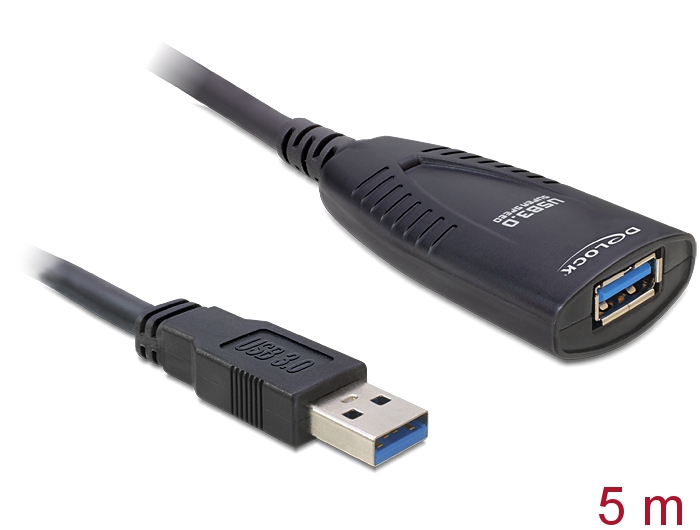 Delock Productos 82755 Delock Alargador USB 3.0 Tipo-A macho > USB 3.0  Tipo-A hembra 5 m Premium