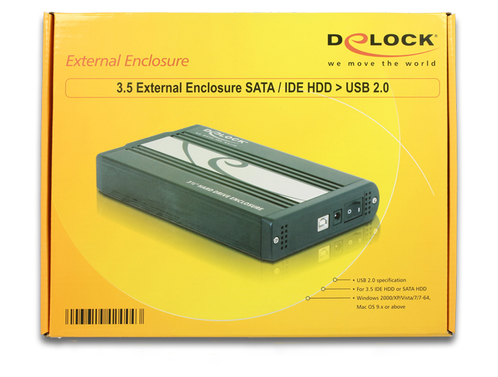 Through spontaneous Comparison Delock Products 42444 Delock 3.5″ External Enclosure SATA / IDE HDD > USB  2.0