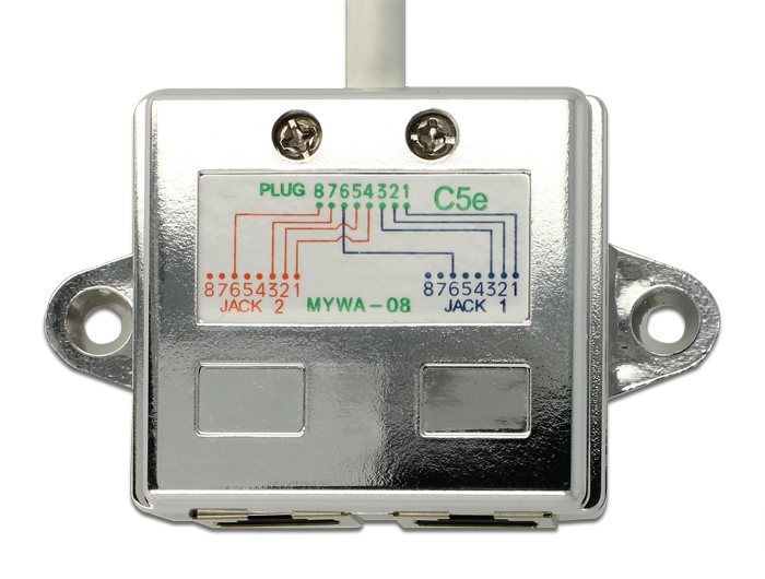 DELOCK 65177: Sdoppiatore per porte RJ45, 1 connettore -> 2 prese 2 Ethernet  da reichelt elektronik