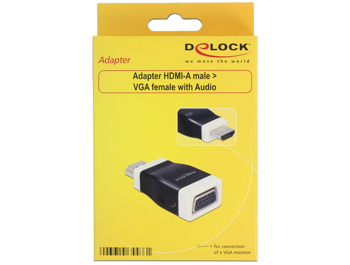 Delock Productos 62668 Delock Adaptador VGA a HDMI con audio negro