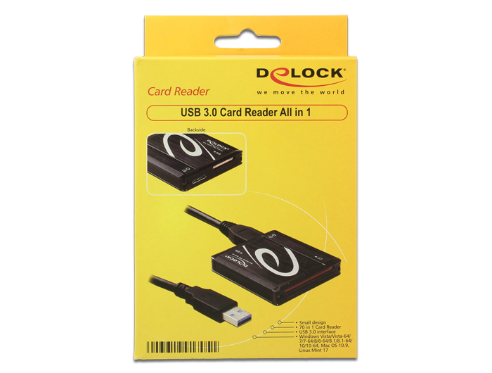 Delock Produits 91005 Delock Lecteur de carte USB Type-C™ pour cartes de  mémoire Compact Flash, SD ou Micro SD
