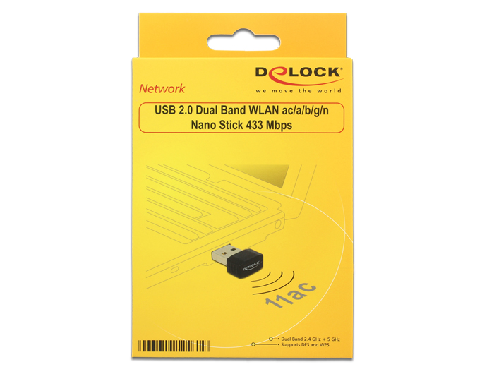 Delock Productos 12461 Delock Nanollave WLAN ac/a/b/g/n de doble banda USB  2.0 a 433 + 150 Mbps
