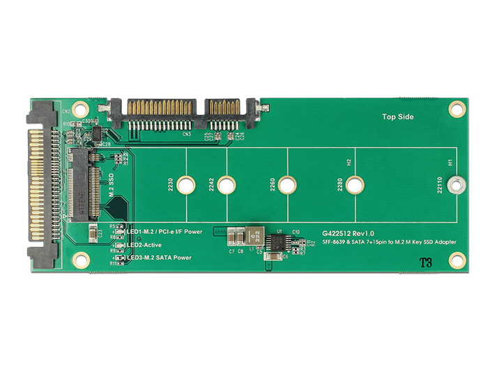 Le noir - Adaptateur M2 SSD vers M.2, 2 en 1, NVMe SATA Bus NGFF SSD vers  PCI e U.2 SFF 8639 PCIe M.2, conver - Cdiscount Informatique