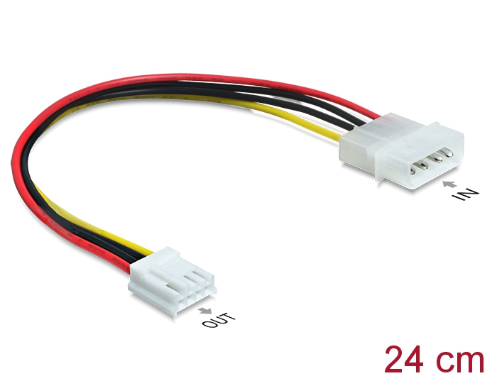Delock Products 83184 Delock Cable Power 4 pin male > 4 pin floppy female  24 cm