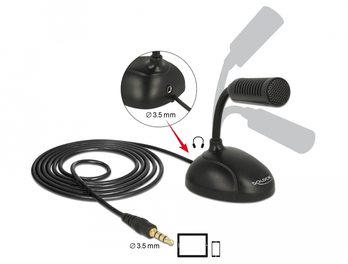 Phoenix - Auriculares con Microfono de Oficina o Teletrabajo, Conector Jack  4 Pines y Adaptador Jack 3.5 mm, Control de Volumen y Mute