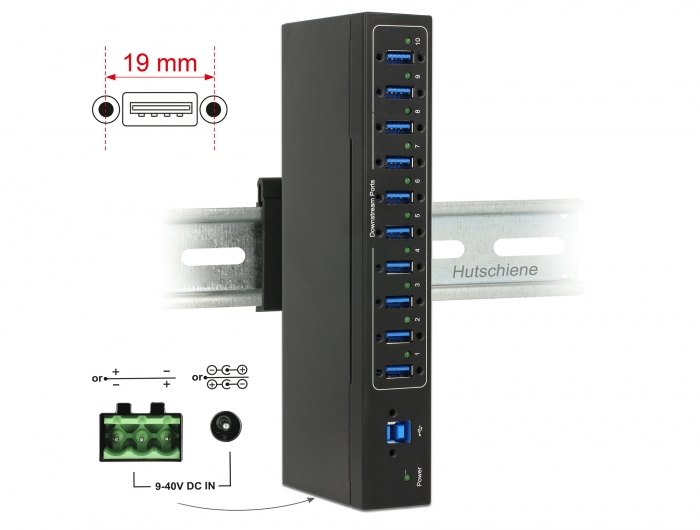 Delock Products 63262 Delock USB 5 Gbps Hub with 4 Ports + 1 Fast Charging  Port with Switch and Illumination