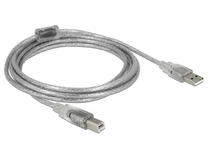 Delock Produkte 83895 Delock Kabel USB 2.0 Typ-A Stecker > USB 2.0 Typ-B  Stecker 3 m transparent