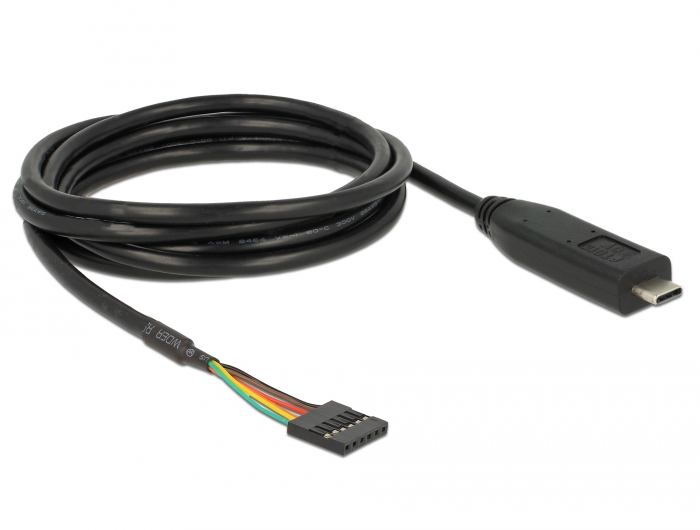 Delock Products 63947 Delock Converter USB Type-C™ 2.0 male to TTL 5 V 6  pin pin header female 2.0 m