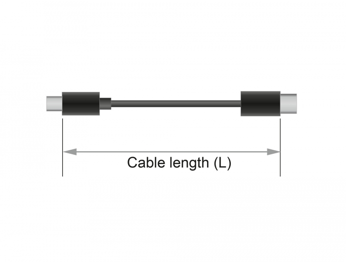 Delock Kabel USB 2.0 Typ-B Stecker zu USB 2.0 Typ-B Buchse zum Einbau mit  Bajonett-Verschlusskappe IP68 staub- und wasserdicht 1 m schwarz 88011