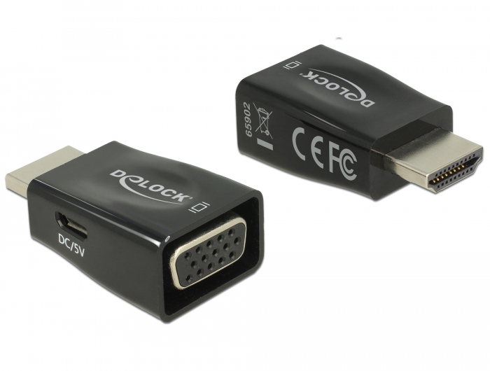 Delock Produits 62460 Delock Adaptateur VGA vers HDMI avec audio blanc