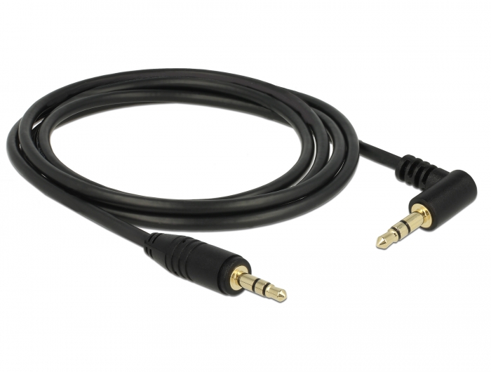 Delock Stereo Winkel Kabel Klinke 3,5mm 3pin Stecker > Buchse 2,5mm 3p gewinkelt