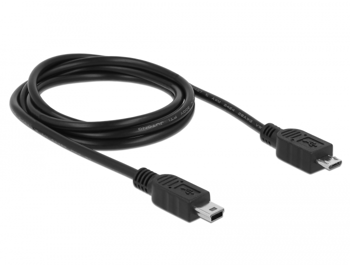 Delock USB 2.0-Kabel USB A - Micro-USB B 0.92 m, Kabeltyp: Anschlusskabel,  Detailfarbe: Schwarz, USB Standard: 2.0 (480 Mbps), Länge: 0.92 m, USB