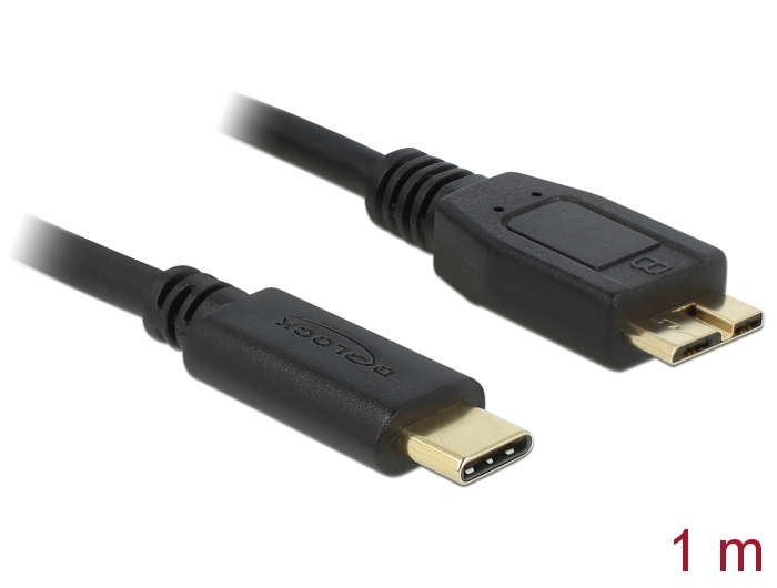 Reductor Waarschijnlijk Bron Delock Products 83677 Delock Cable SuperSpeed USB 10 Gbps (USB 3.1, Gen 2)  USB Type-C™ male > USB type Micro-B male 1 m black