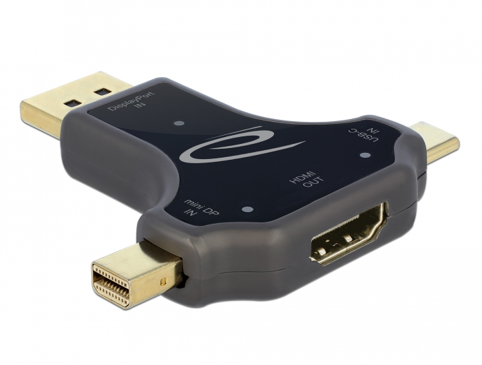 USB-C to VGA Universal USB C Adapter Key Ring USB-C to HDMI Type C to HDMI/VGA/DP/Mini DisplayPort Converter with Secure Loop Black USB C to DisplayPort Adapter Type C to Mini DP Dongle 