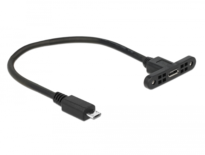 Delock Kabel USB 2.0 Micro-B Buchse zum Einbau  USB 2.0 A Buchse zum Einbau 0 25 m Schwarz 