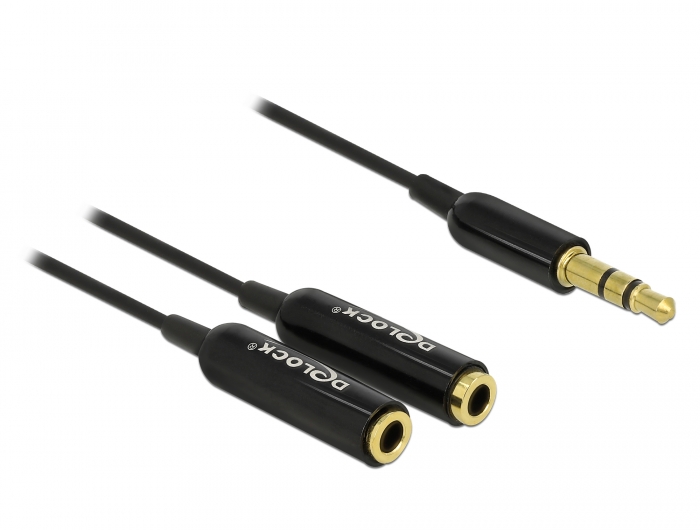 Delock Products 65355 Delock Cable audio splitter stereo jack male 3.5 mm 3  pin > 2 x stereo jack female 3.5 mm 3 pin 25 cm