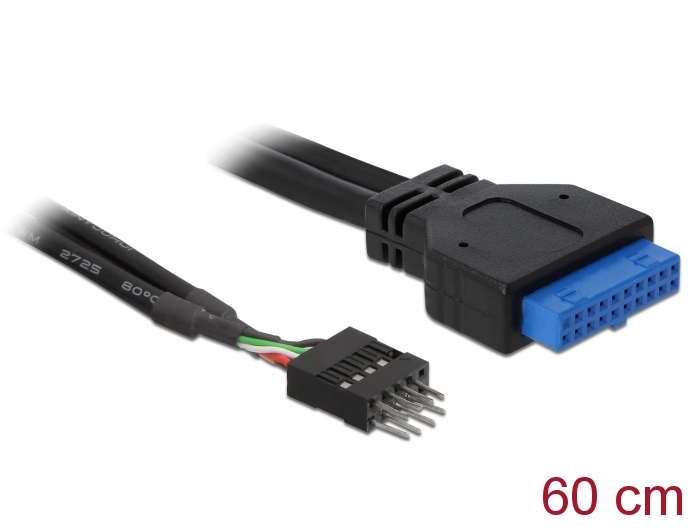 65324 DeLOCK Adaptateur USB 3.0 Pin Header Femelle /à 2 /à USB /à 3.0 Femelle nebeneinander