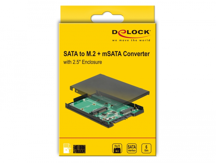 Delock Products 62866 Delock 2.5″ Converter SATA 22 pin > 1 x M.2 key B
