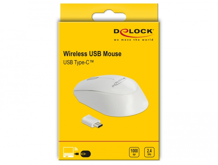 Stock Bureau - DELOCK Mini souris optique sans fil 3 boutons USB Type C