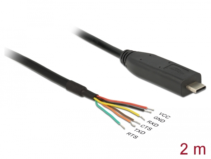 Delock 63948 Delock Converter USB Type-C™ 2.0 male to LVTTL 6 open wires 2.0 m