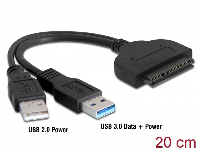 equilibrium sanity Preconception Delock Products 61883 Delock Converter SATA 6 Gb/s 22 pin > USB 3.0-A male  + USB 2.0-A male