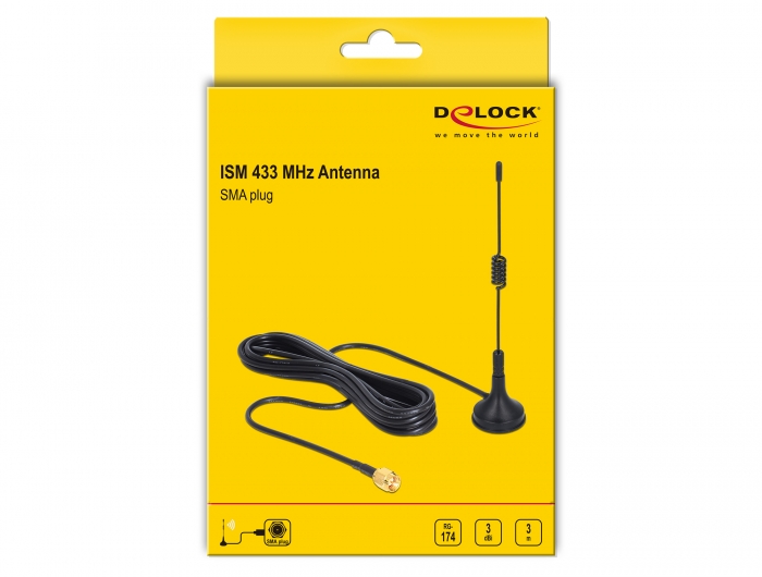Delock DAB+ Antenne SMB Stecker 23 dB aktiv omnidirektional schwarz Klebemo  kaufen 