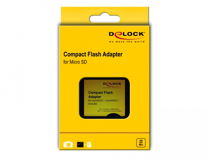/SDHC/SDXC Speicherkarten schwarz/gelb WiFi SD DeLock 62637 Compact Flash Adapter für iSDIO 
