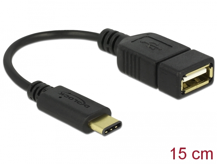 DELOCK 85279: Câble USB 2.0 Easy fiche A vers fiche C, coudé, 0,2