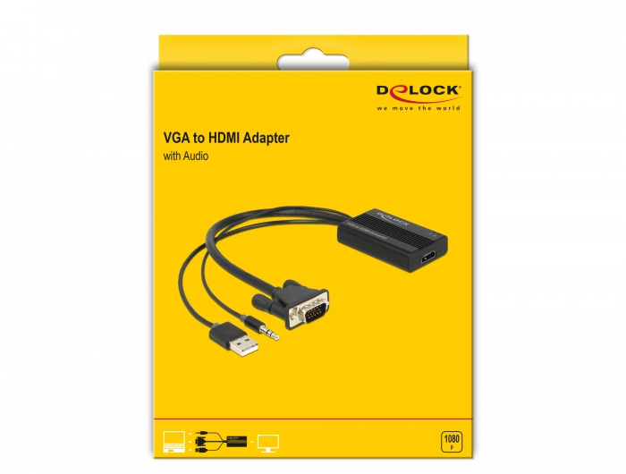 Delock Produits 62597 Delock Adaptateur VGA vers HDMI avec audio