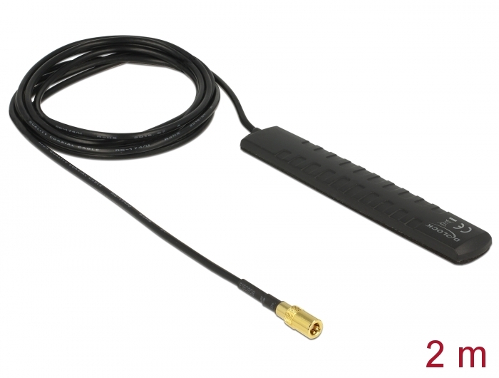 Delock Products 89497 Delock DAB+ DVB-T2 Antenna SMB Plug 20 dBi active  omnidirectional black adhesive mounting